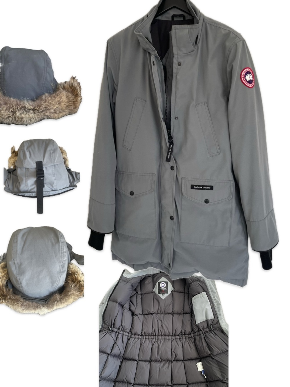 Canada Goose Gray Down Parka Removable Fur Hood Coat L